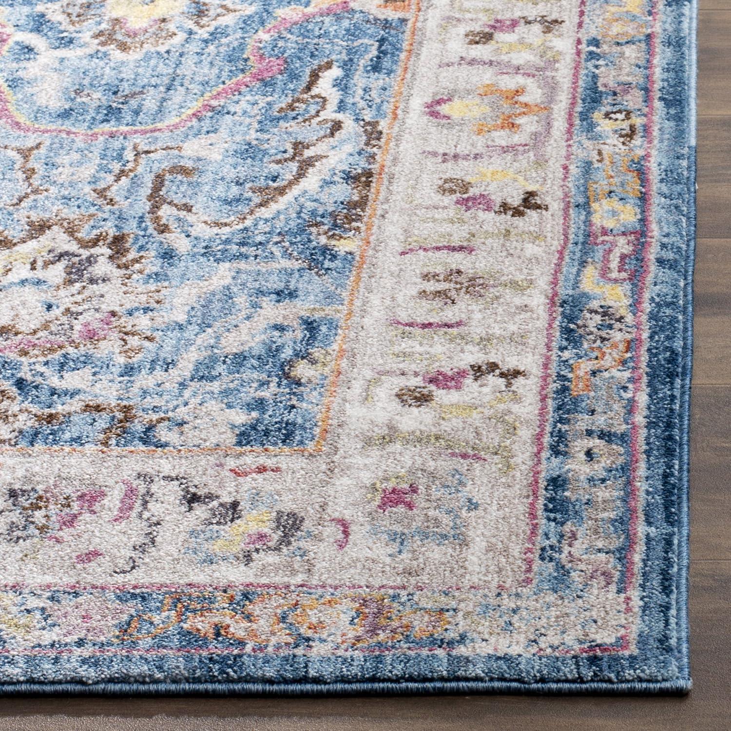 Bristol BTL357 Power Loomed Indoor Area Rug - Blue/Light Grey - 4'x6' - Safavieh