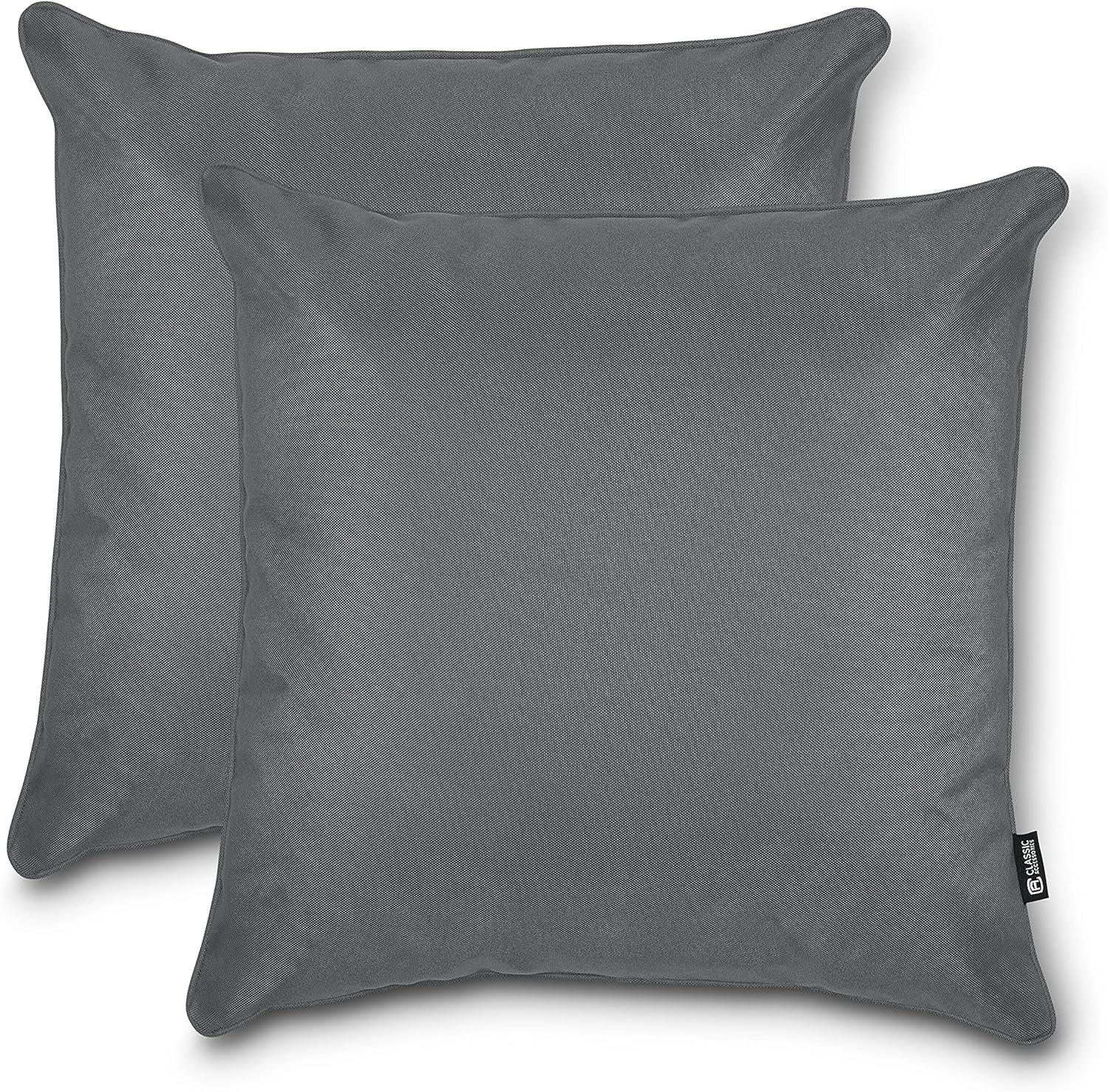 Montlake FadeSafe Light Charcoal Square Outdoor Pillow Set