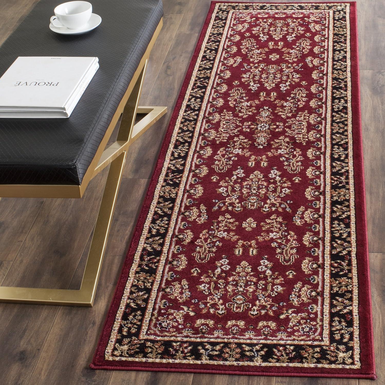 SAFAVIEH Lyndhurst Collection Runner Rug - 2'3" x 8', Red & Black, Traditional Oriental Design, Non-Shedding & Easy Care, Ideal for High Traffic Areas in Living Room, Bedroom (LNH331B)