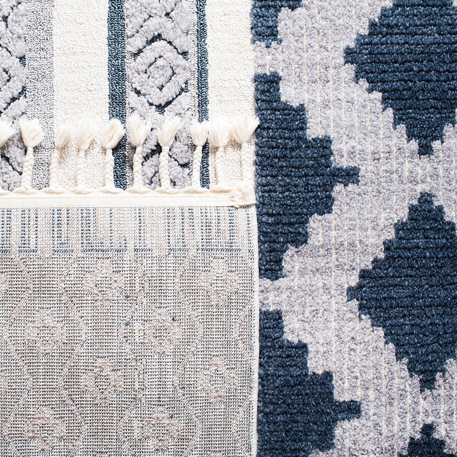 Marrakesh MRK515 Power Loomed Indoor Area Rug - Ivory/Blue - 5'3"x7'6" - Safavieh