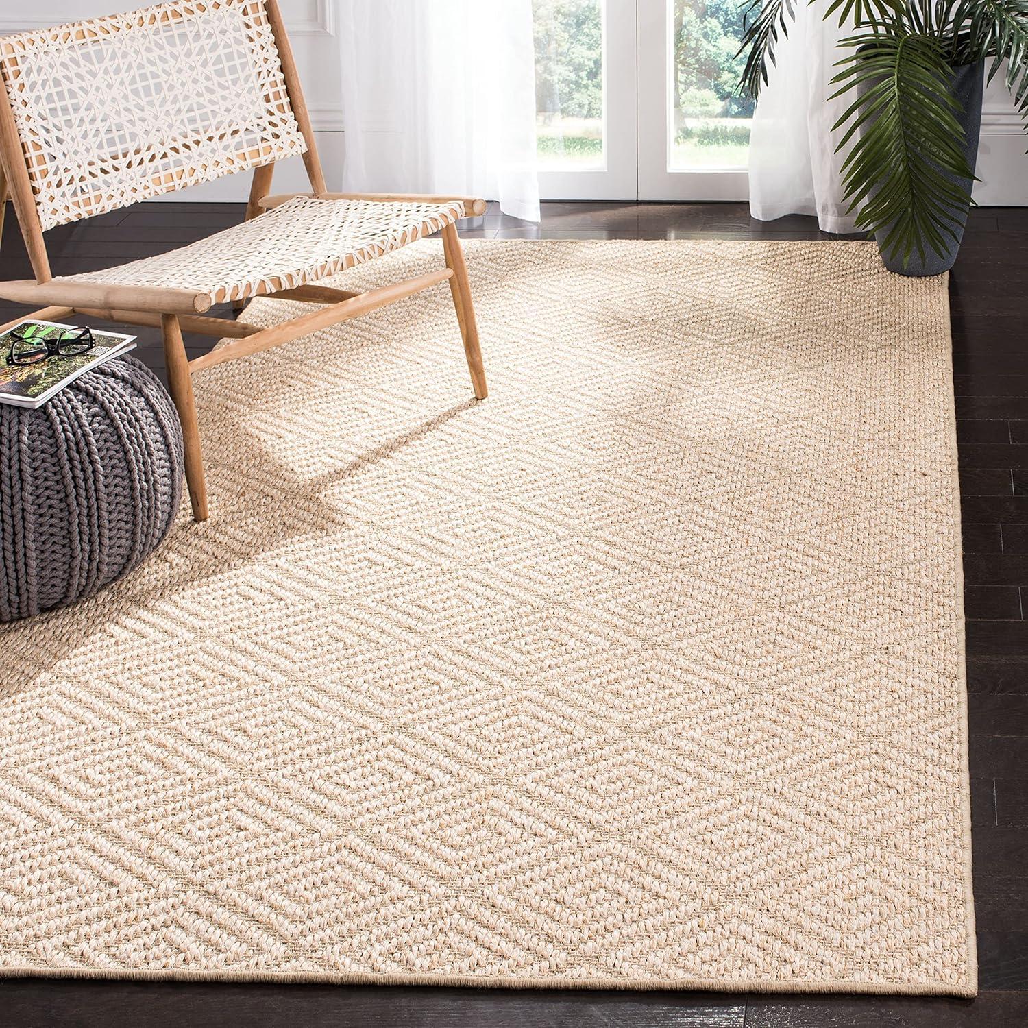 Palm Beach PAB360 Power Loomed, Jacquard Weave Indoor Accent Rug - 3'x5' - Beige/Beige - Safavieh