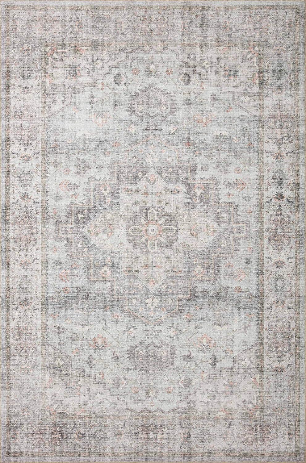 Loloi II Heidi Collection HEI-02 Dove / Blush, Oriental Area Rug 5'-0" x 7'-6"