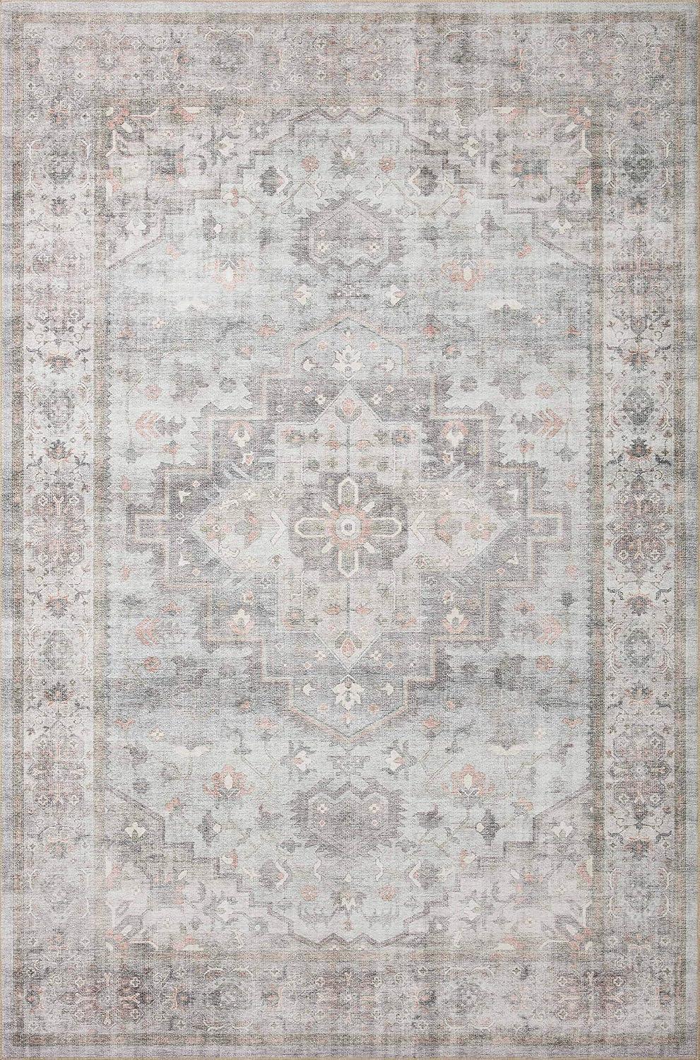 Dove & Blush Medallion 5' x 7' Wool-Synthetic Blend Area Rug