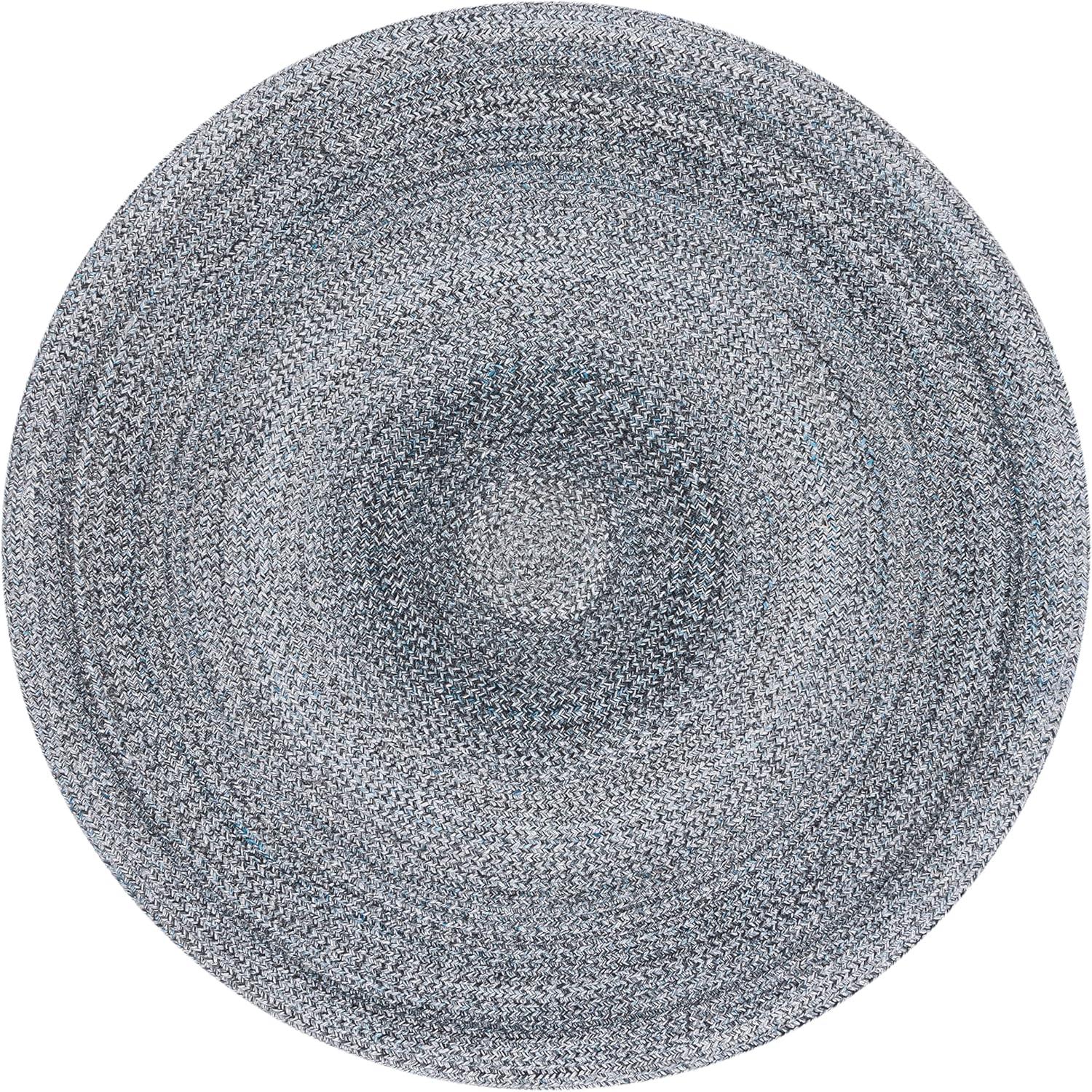 Braided BRD804 Hand Woven Area Rug - Black/Ivory - 4' round - Safavieh.