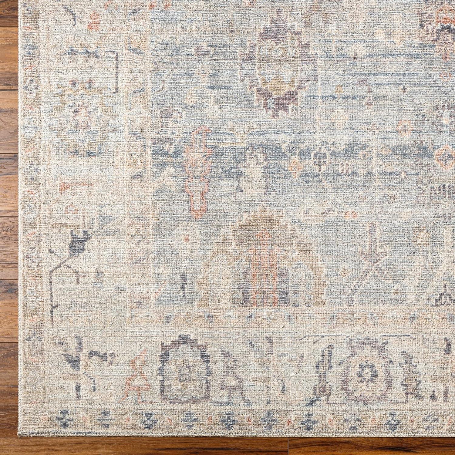 Becki Owens x Livabliss Vintage Traditional Oriental Boho Grey Pale Blue Area Rug