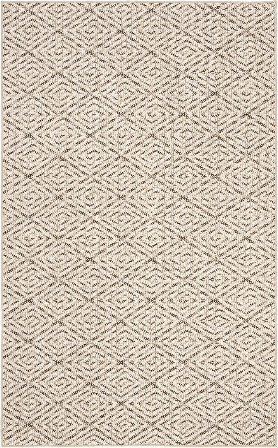 Black Geometric Easy Care 4' x 6' Rectangular Rug