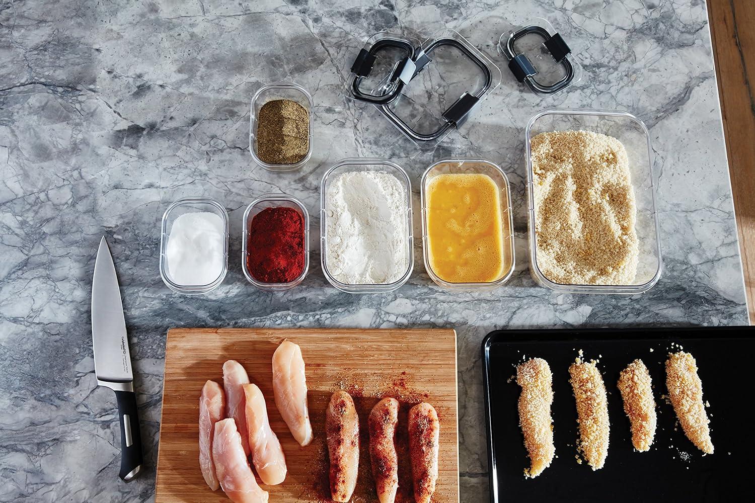 Rubbermaid® Brilliance® Leak-Proof Food Storage Containers with Airtight Lids, Set of 3 (6 Pieces Total) | BPA-Free & Stain Resistant