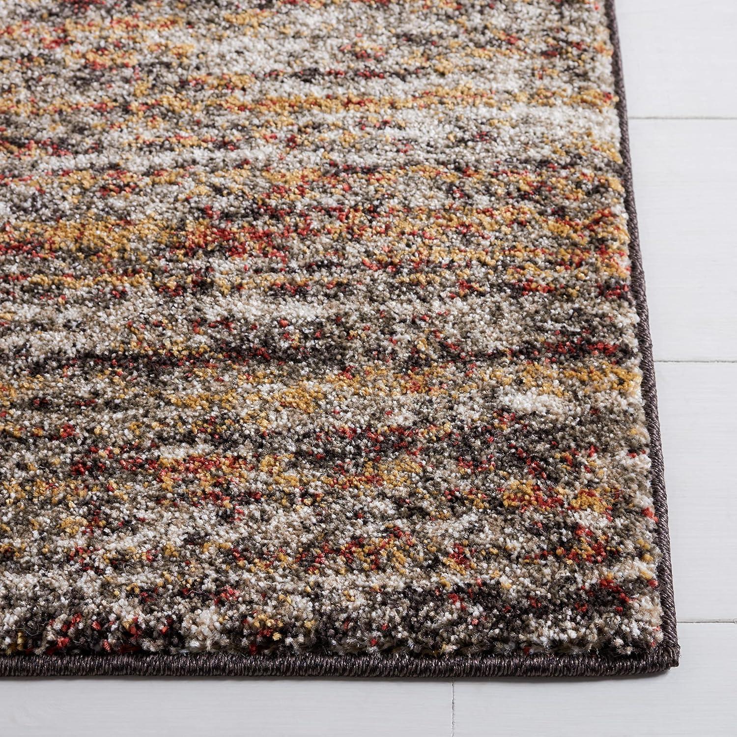 Retro RET2133 Power Loomed Indoor Accent Rug - 4'x6' - Ivory/Grey - Safavieh