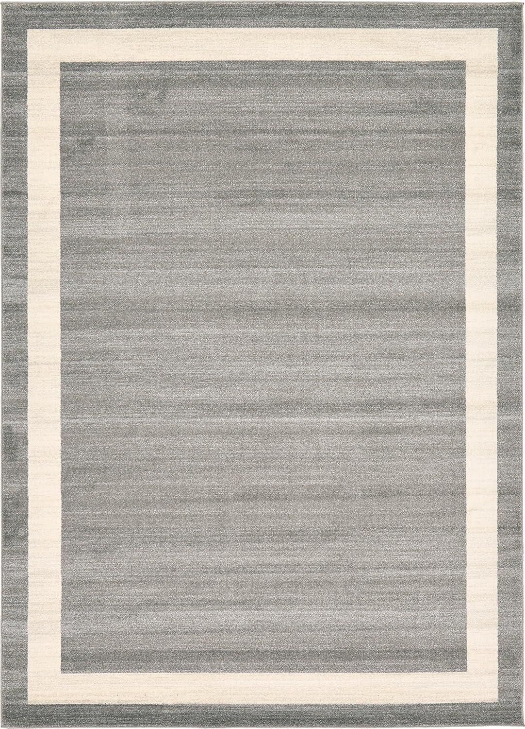 Gray and Ivory Tufted Reversible Synthetic Area Rug 9' x 12'