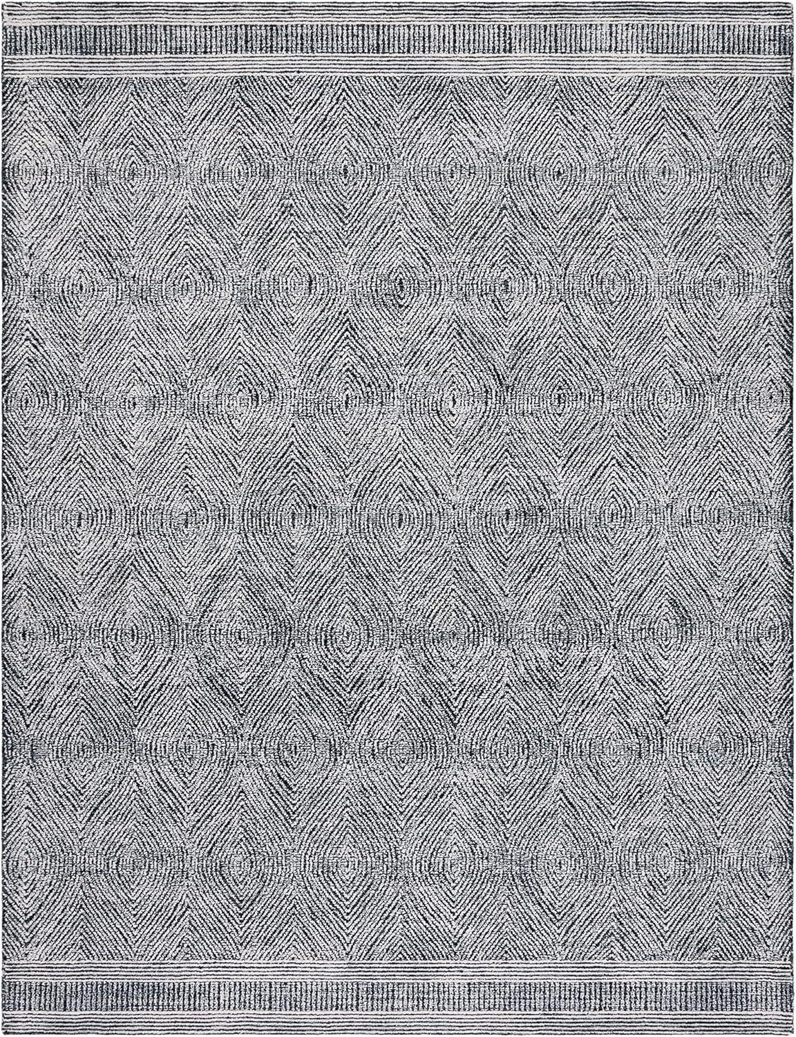 Abstract ABT340 Handmade Indoor Area Rug - Ivory/Charcoal - 6'x9' - Safavieh