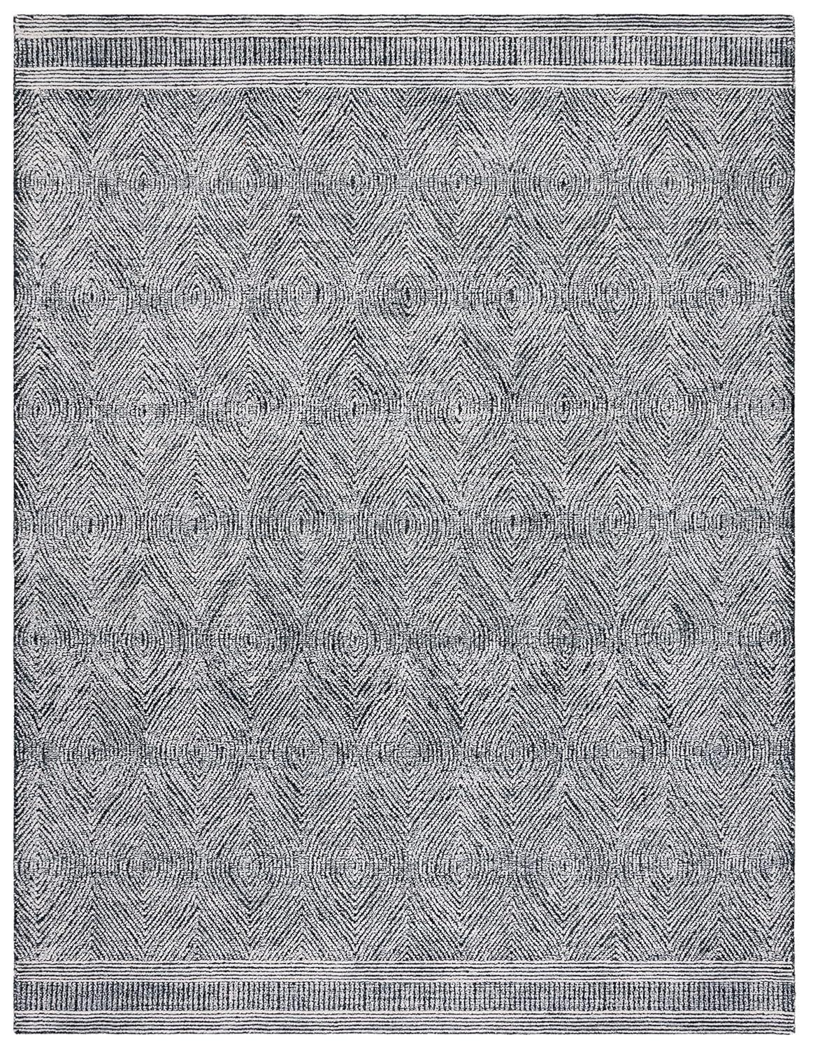 Abstract ABT340 Handmade Indoor Area Rug - Ivory/Charcoal - 6'x9' - Safavieh