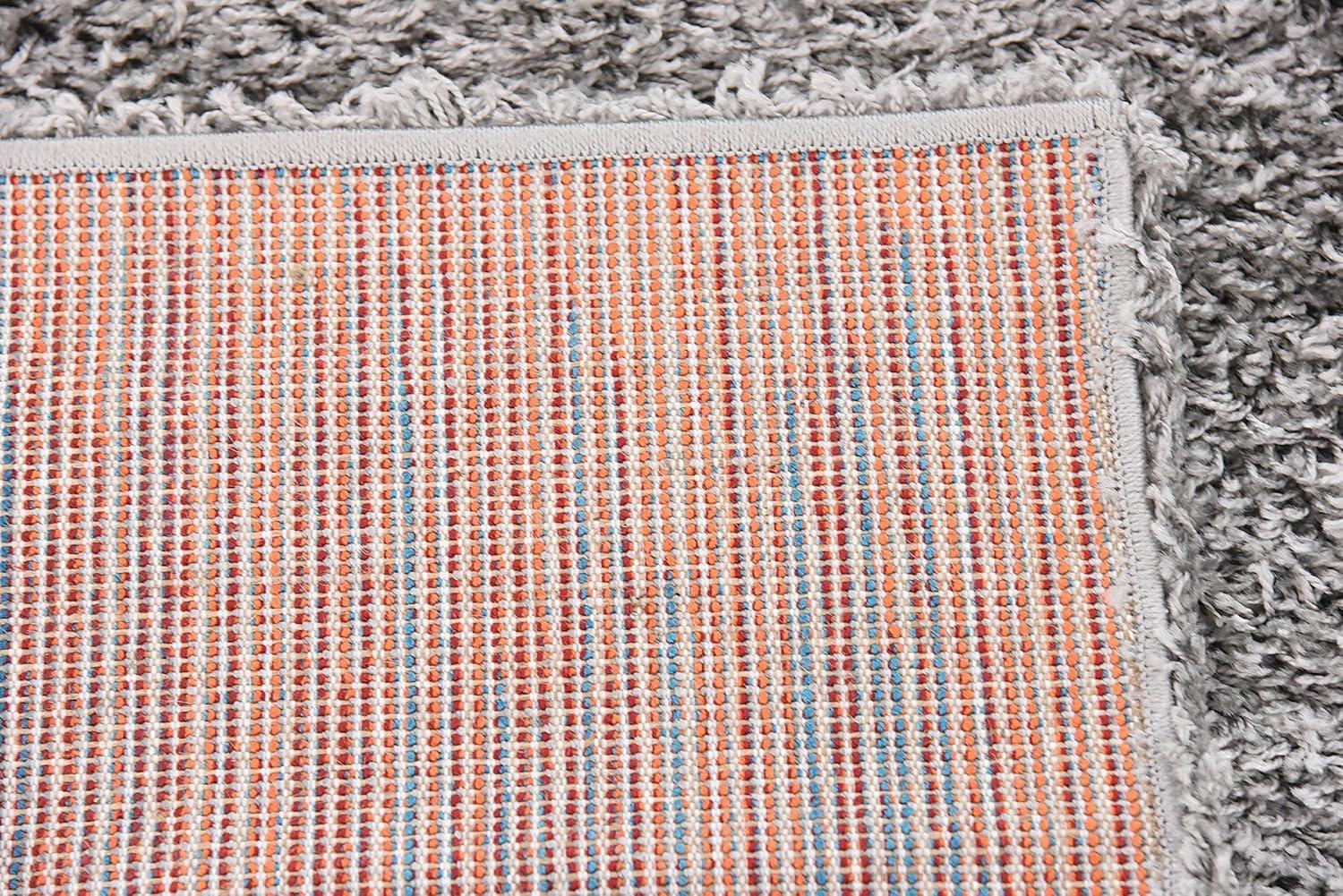 Unique Loom Solid Shag Collection Area Rug (2' x 6' 5" Runner, Cloud Gray)
