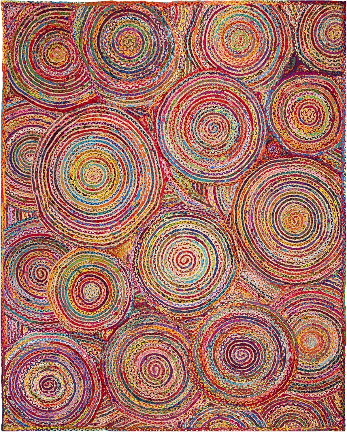 Cape Cod CAP203 Woven Indoor Area Rug - Red/Multi - 5'x5' - Safavieh