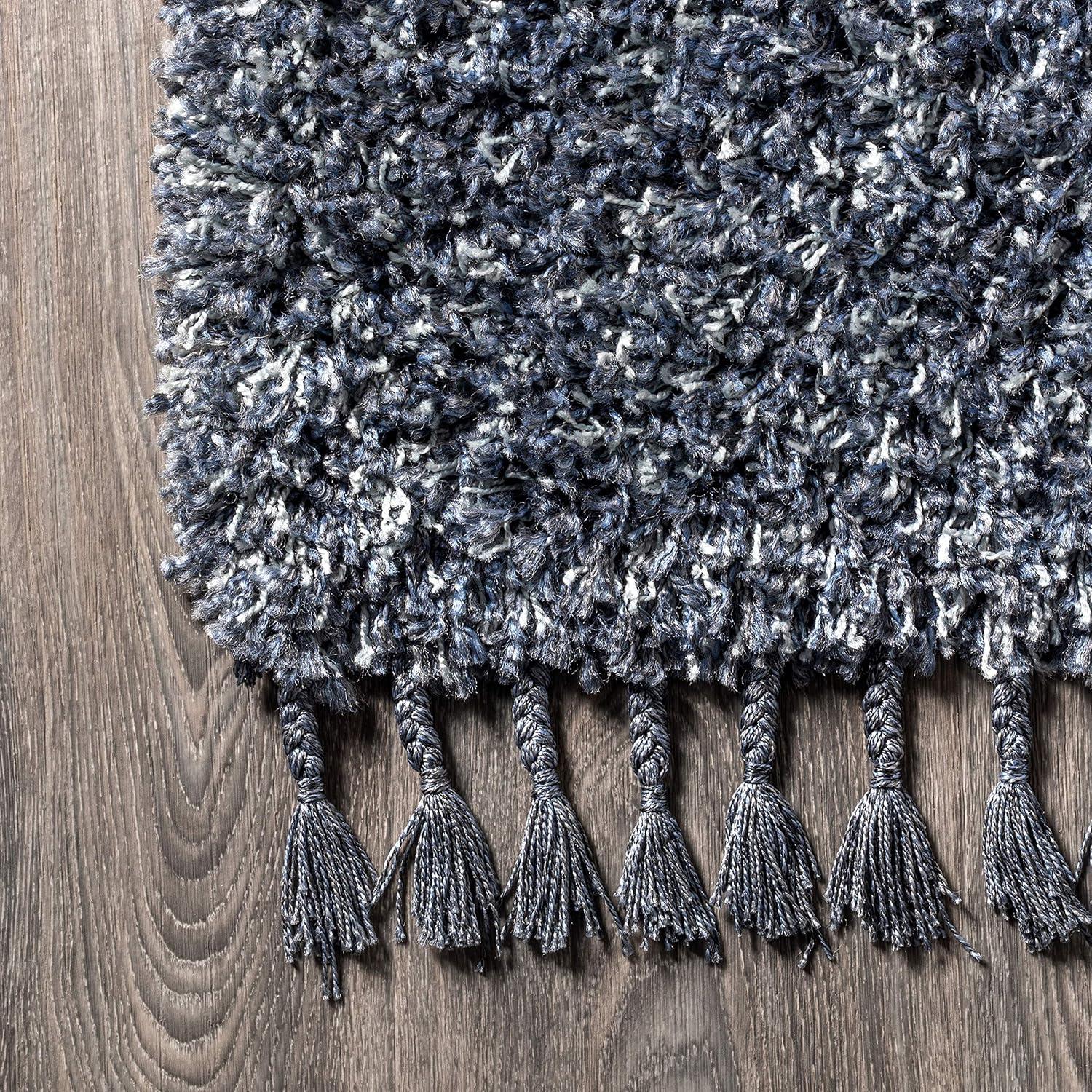 Merida Stacked Grid Shag Area Rug - JONATHAN Y