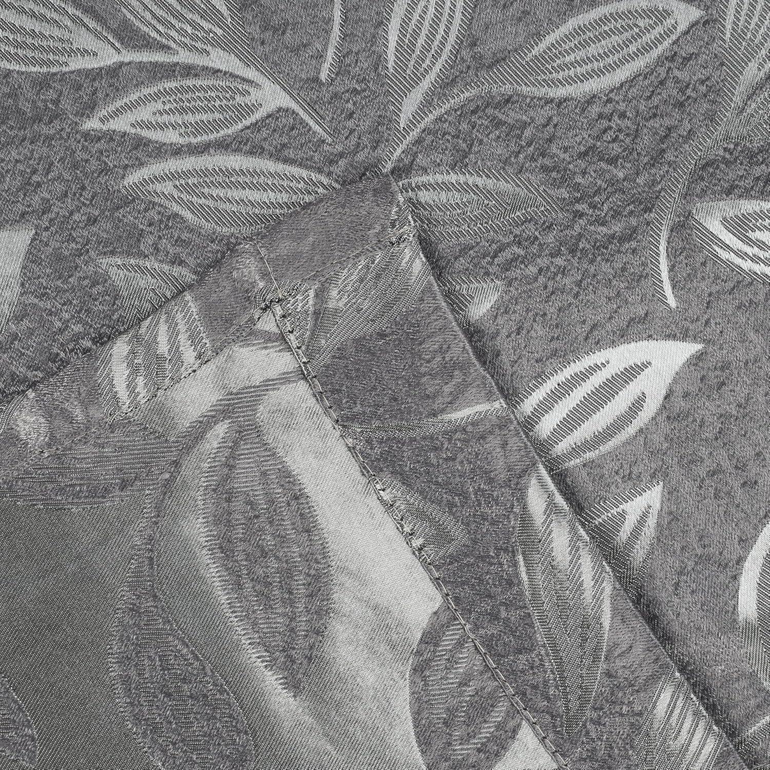 Nickel Black Polyester Blackout Curtains with Leaf Pattern, 36" x 63"