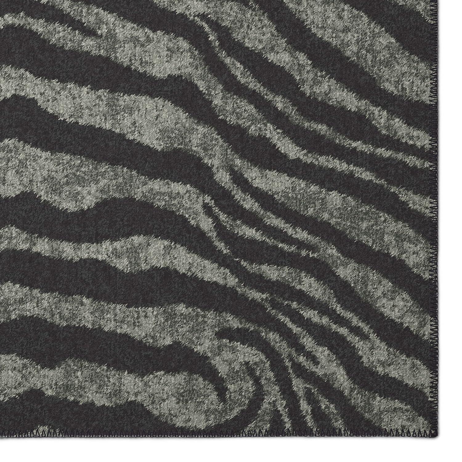Addison Rugs Addison Indoor/ Outdoor Safari Zebra Animal Print Washable Area Rug 1'8" x 2'6" - Shadow