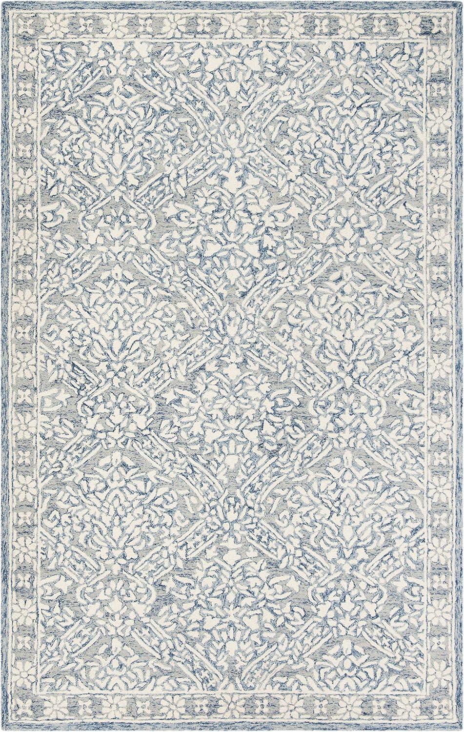 Micro-Loop MLP510 Hand Tufted Area Rug - Blue/Ivory - 4'x6' - Safavieh.