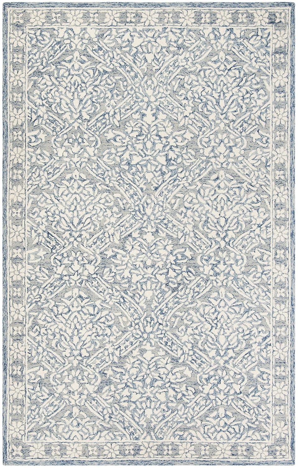 Micro-Loop MLP510 Hand Tufted Area Rug - Blue/Ivory - 4'x6' - Safavieh.