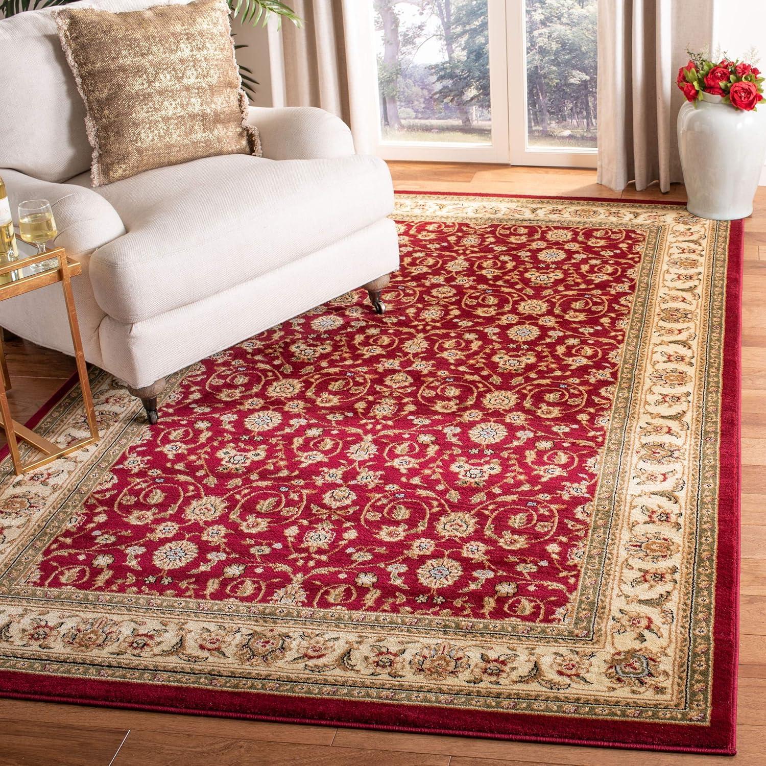 Lyndhurst LNH312 Power Loomed Area Rug - Red/Ivory - 8'x11' - Safavieh.