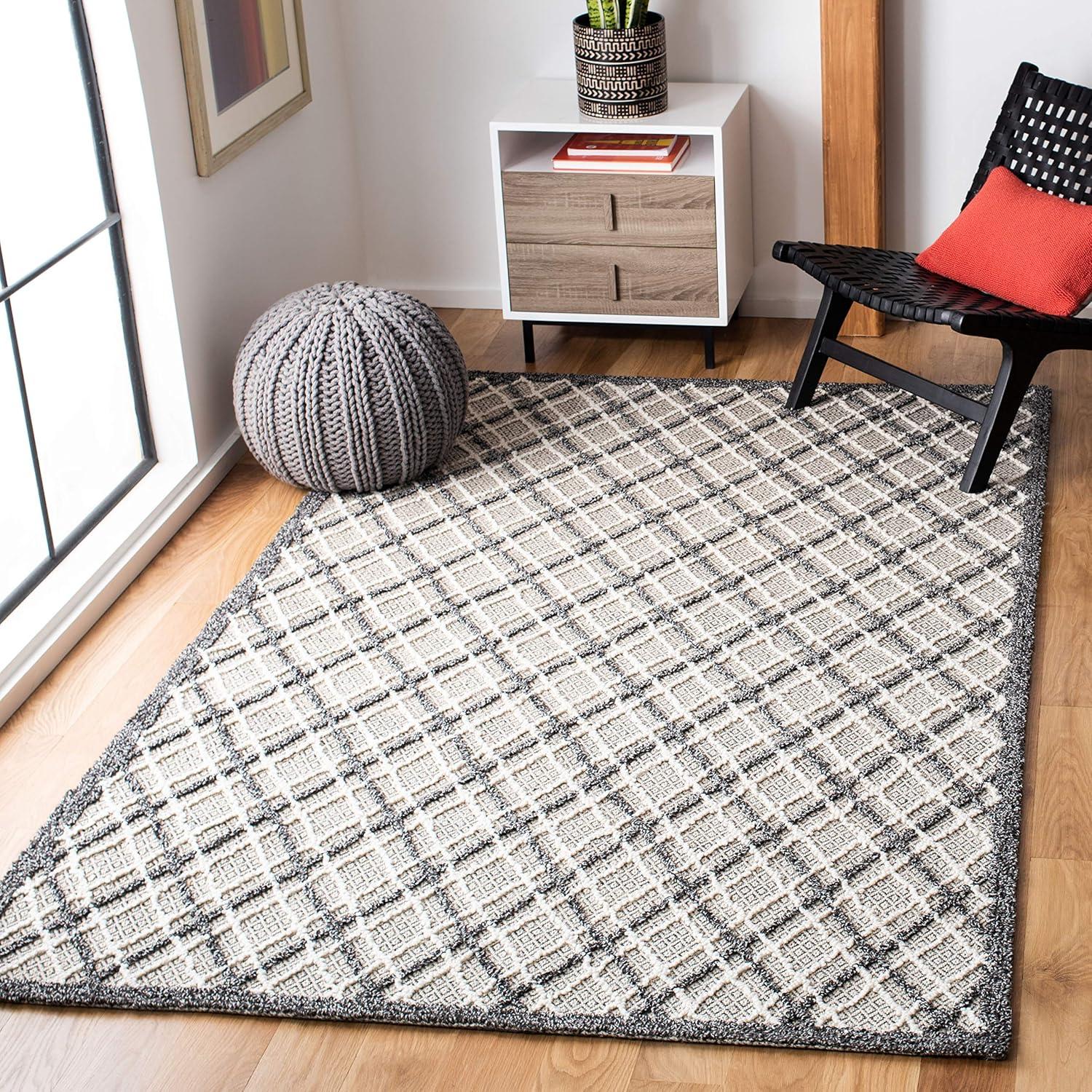 Trace TRC251 Hand Tufted Area Rug - Dark Grey/Light Grey - 4'x6' - Safavieh.