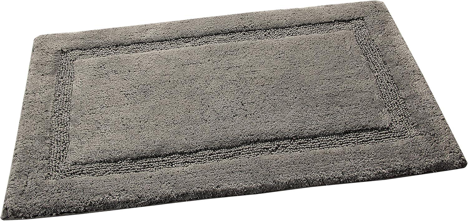 Saffron Fabs  Cotton Regency Bath Rug (Set of 2) Grey 34 x 21 & 36 x 24