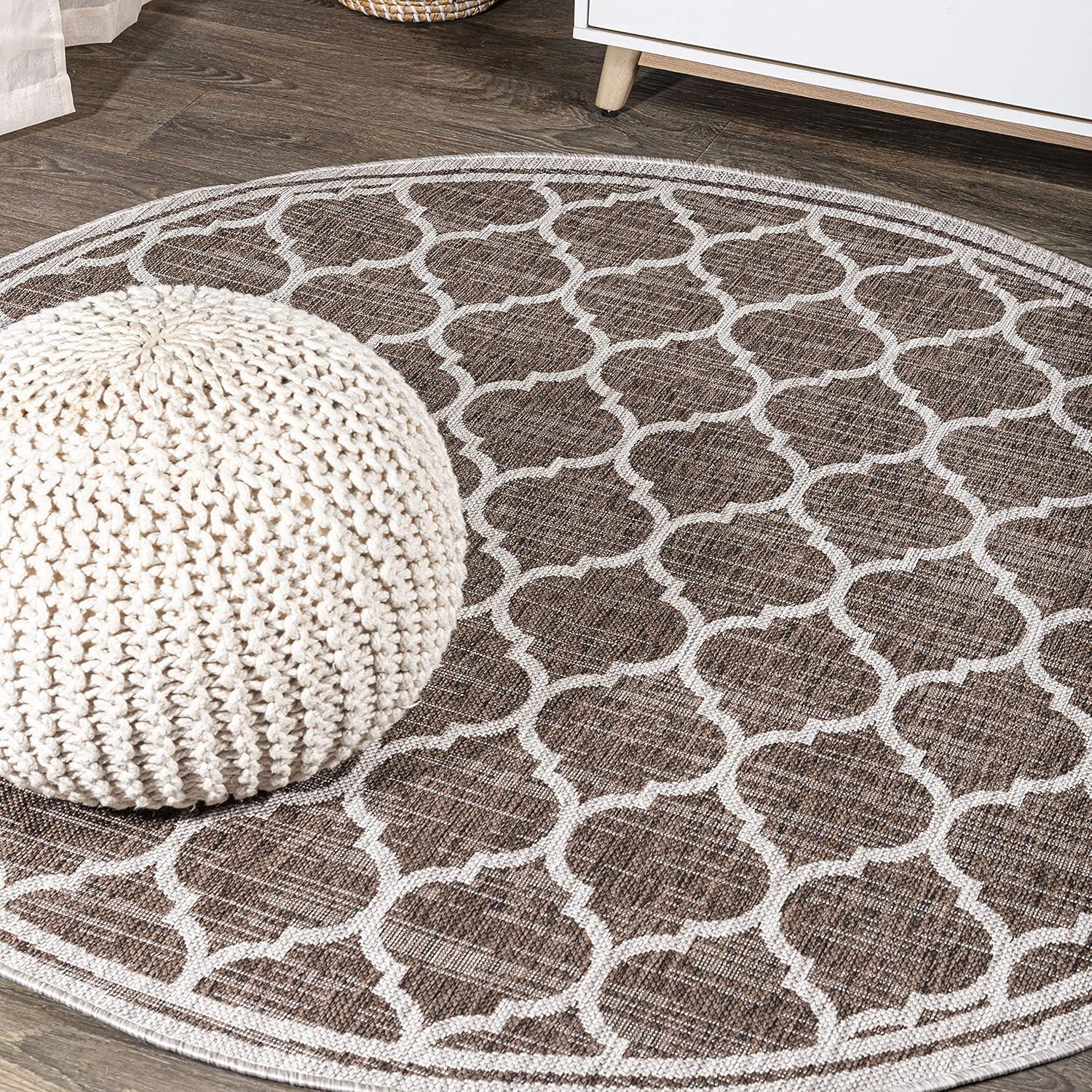 Trebol Moroccan Trellis Textured Weave Indoor/Outdoor Area Rug - JONATHAN Y