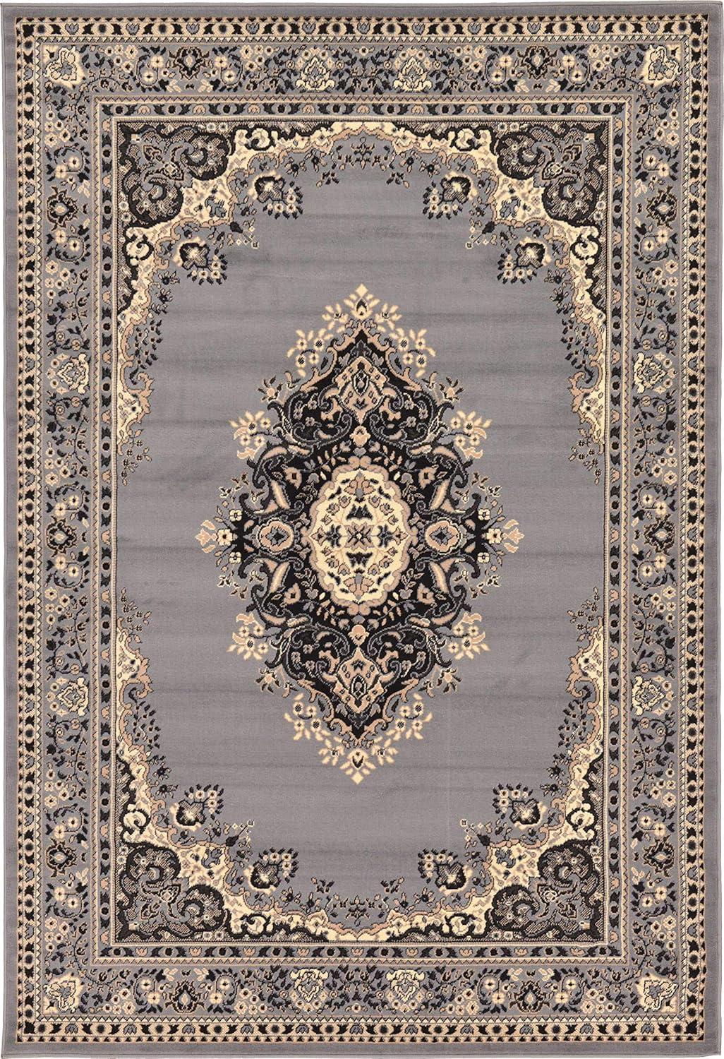 Rugs.com Amaya Collection Rug – 6' x 9' Ivory Medium Rug Perfect For Bedrooms, Dining Rooms, Living Rooms