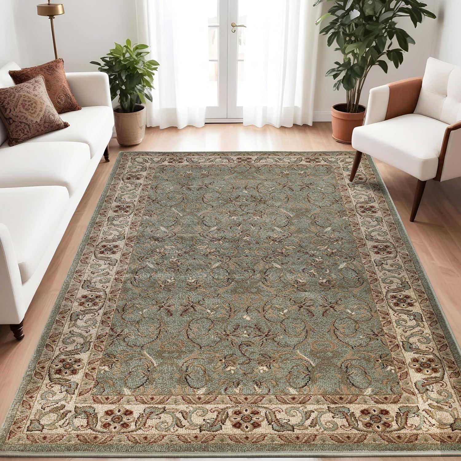 Heritage Traditional Floral Scroll Vines Indoor Or Area Rug