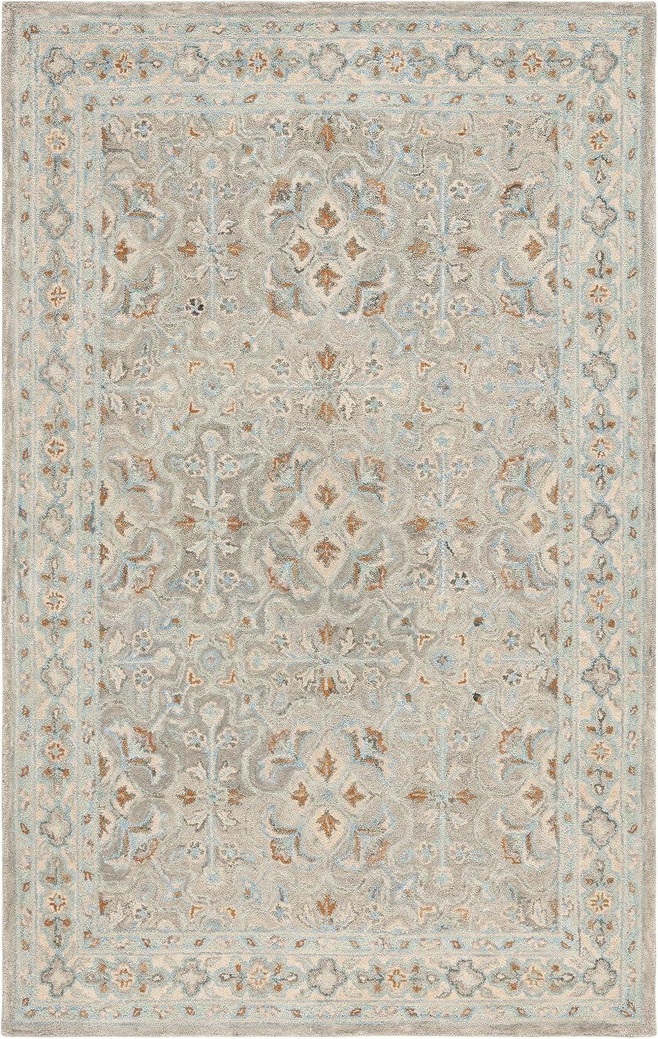 Ivory Hand-Tufted Wool Square Rug, 6' x 6'