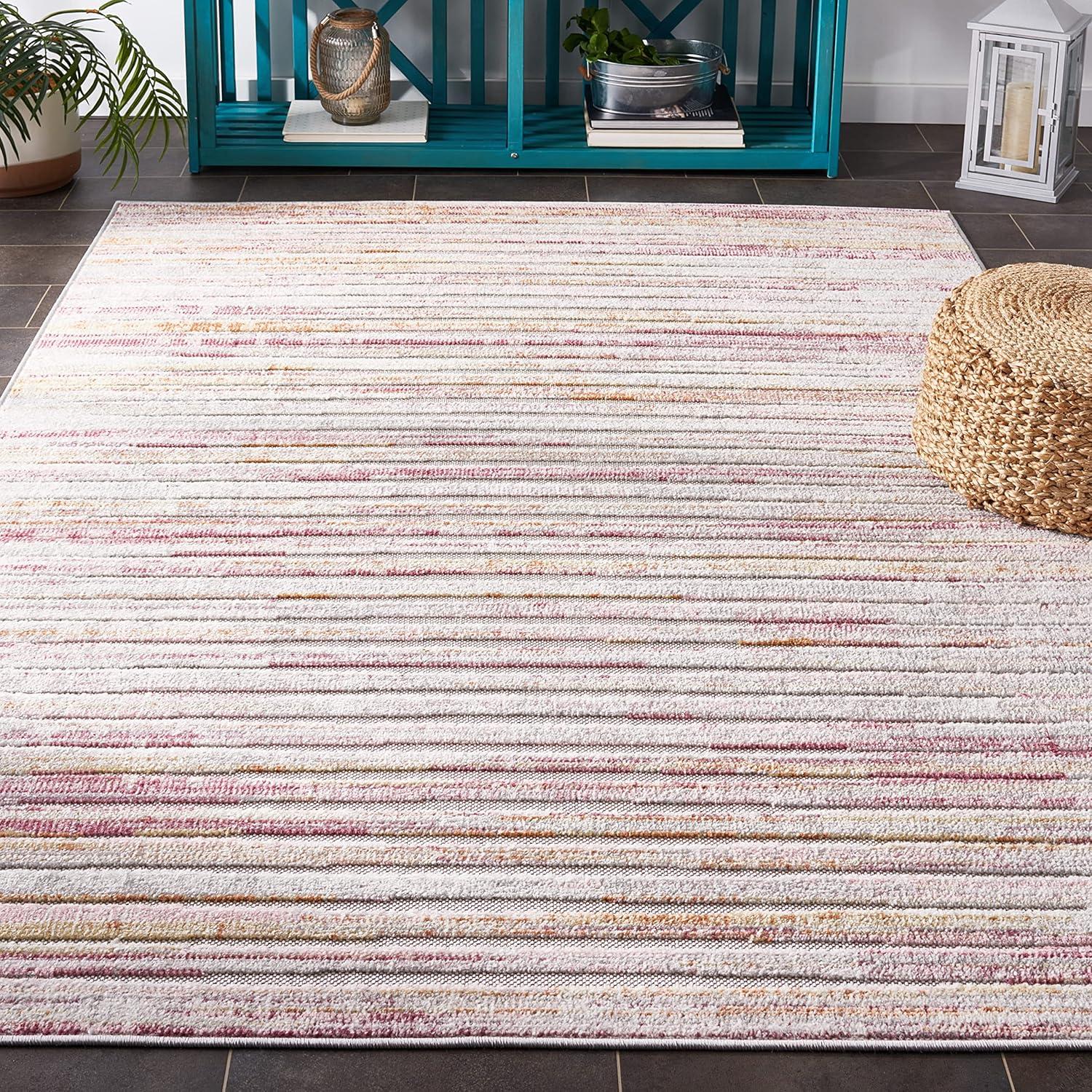 Cabana CBN502 Power Loomed Indoor/Outdoor Area Rug - Rust/Ivory - 5'3"x7'6" - Safavieh