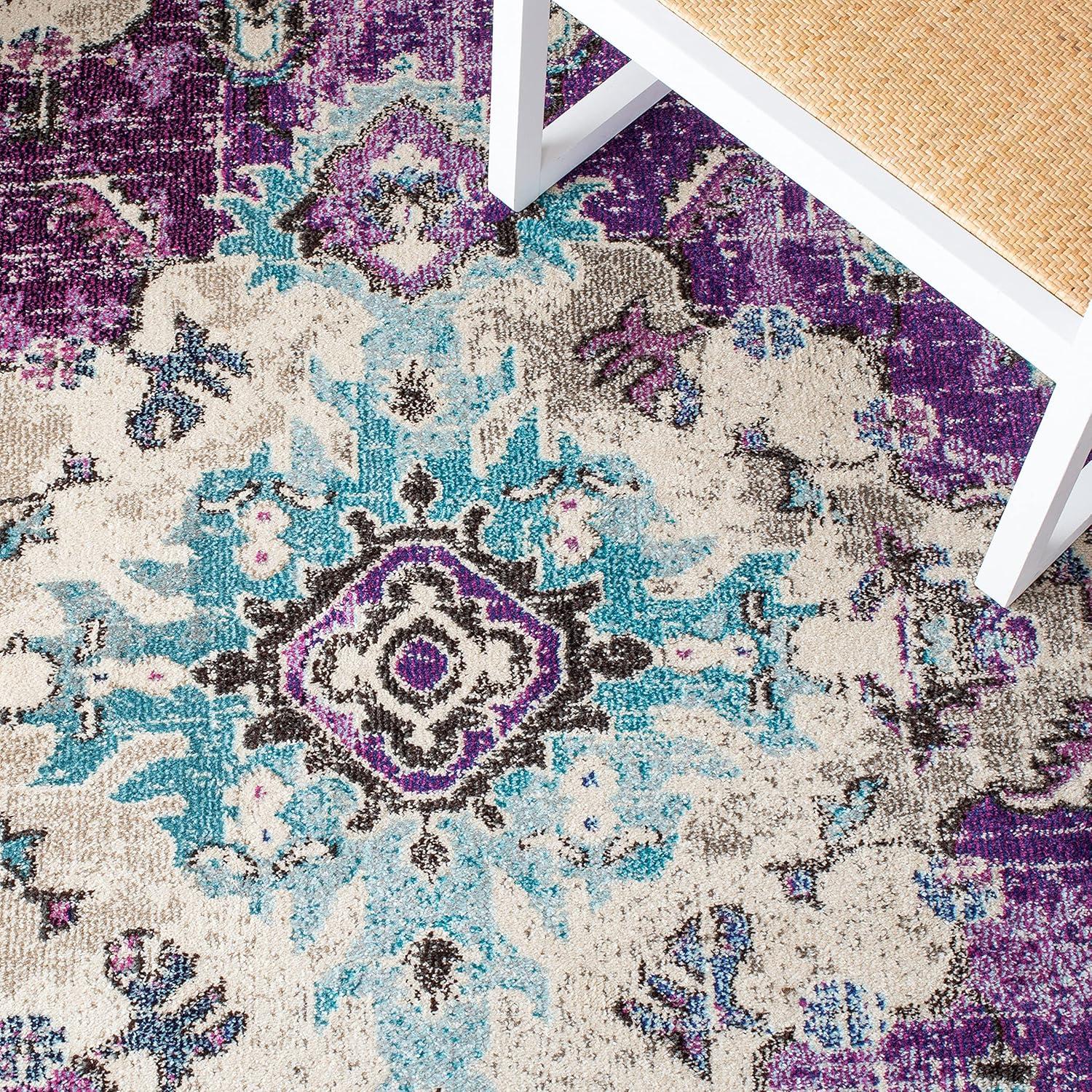 Madison MAD484 Power Loomed Indoor Area Rug - Lavender/Light Blue - 6'x9' - Safavieh