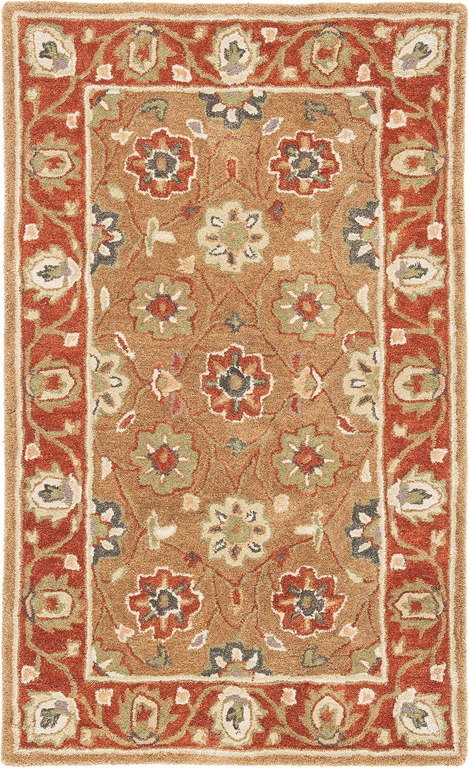 Heritage HG963 Handmade Accent Rug - 3'x5' - Beige/Rust - Safavieh