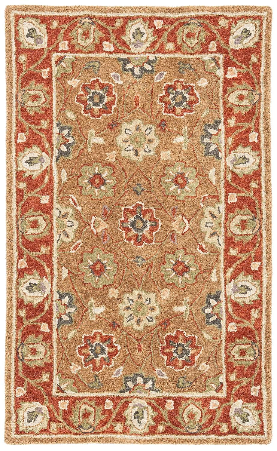 Heritage HG963 Handmade Accent Rug - 3'x5' - Beige/Rust - Safavieh
