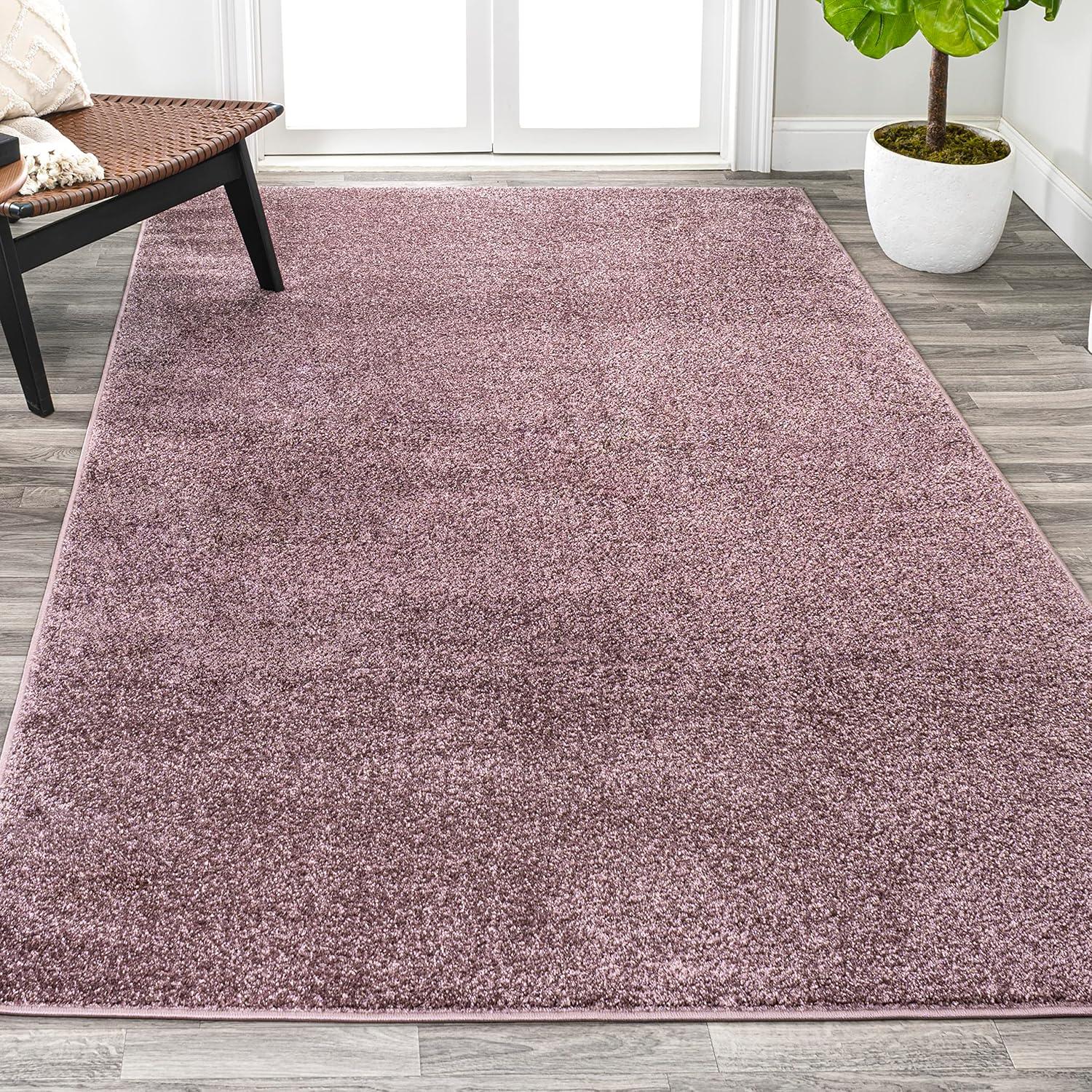 8'x10' Haze Solid Low-Pile, Light Purple - JONATHAN Y