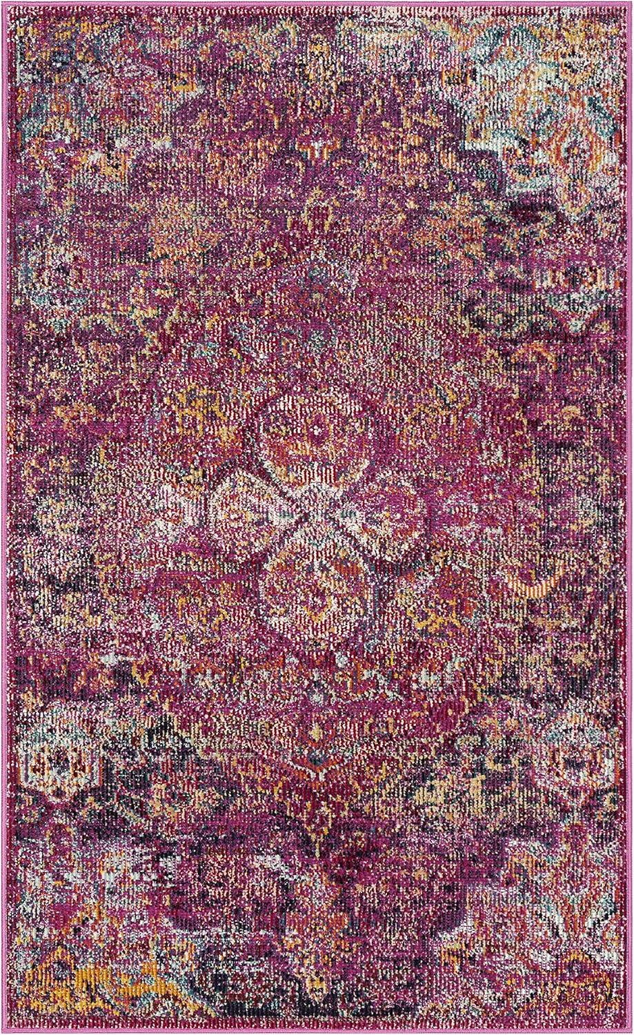 Crystal CRS512 Power Loomed Accent Rug - Fuchsia/Purple - 3'x5' - Safavieh.