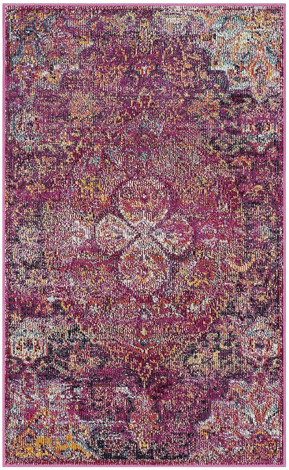 Crystal CRS512 Power Loomed Accent Rug - Fuchsia/Purple - 3'x5' - Safavieh.