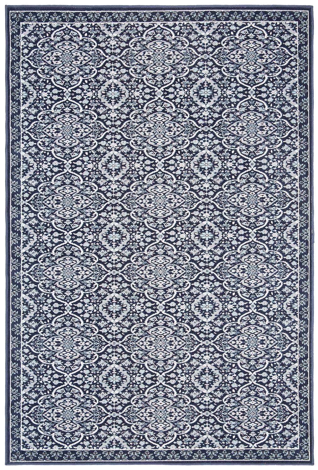 Montage MTG283 Power Loomed Indoor/Outdoor Area Rug - Navy/Ivory - 4'x6' - Safavieh.