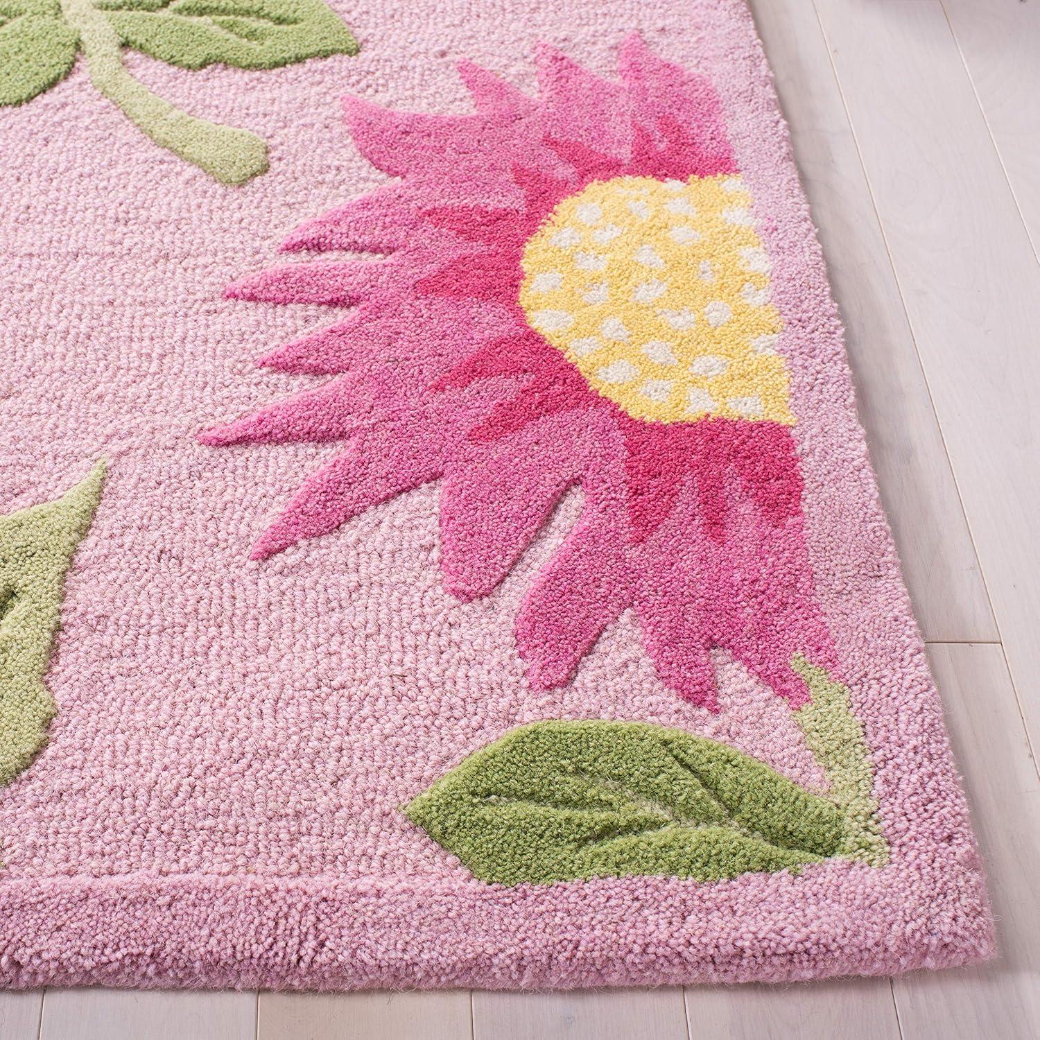 SAFAVIEH Kids Floral Vana Floral Cotton Area Rug, Pink, 5' x 8'