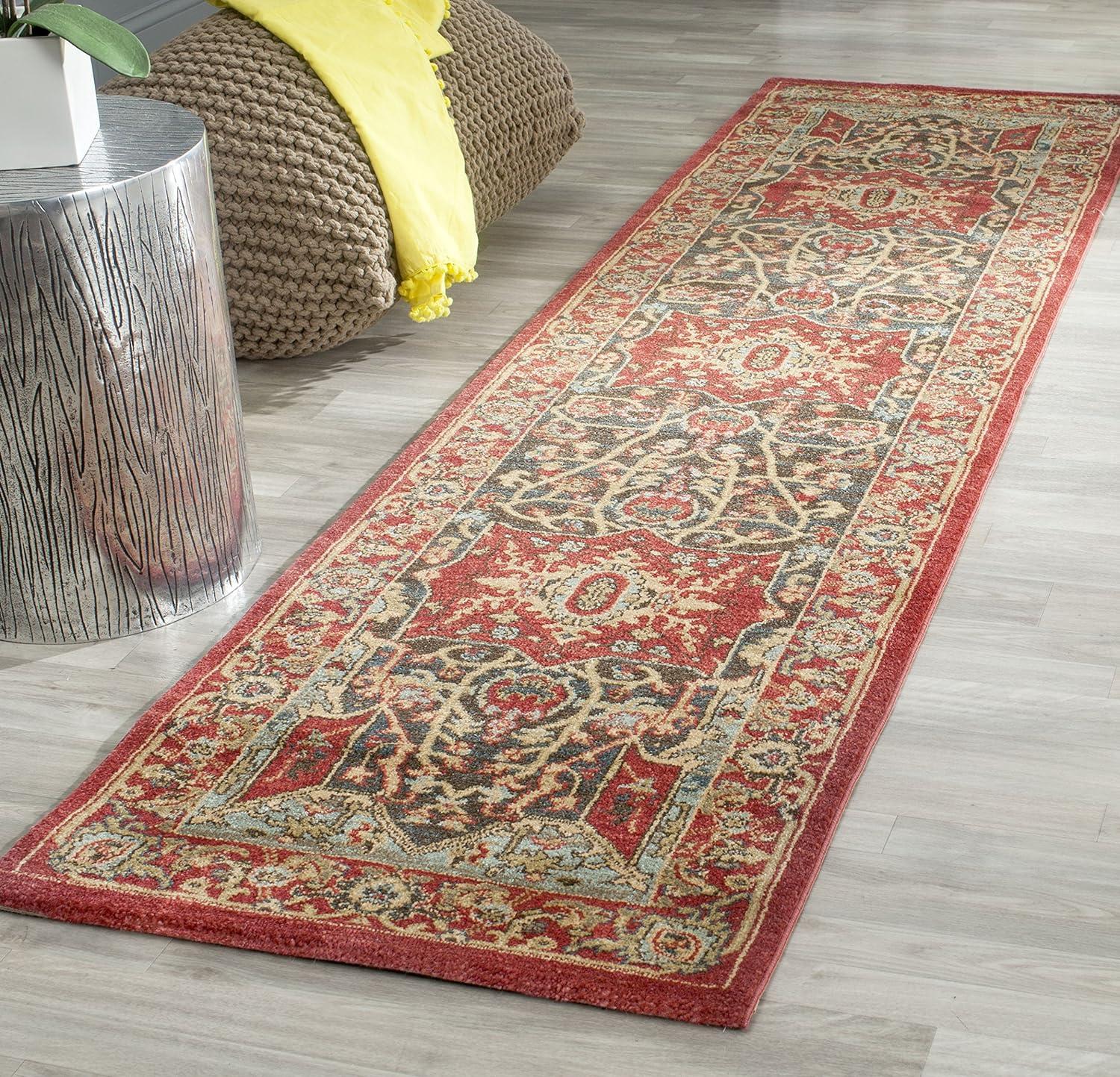Mahal MAH625 Power Loomed Indoor Runner Rug - Red/Red - 2'2"x6' - Safavieh.