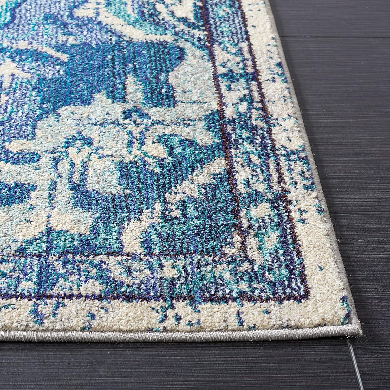 Madison MAD484 Power Loomed Indoor Area Rug - Ivory/Blue - 5'3"x7'6" - Safavieh