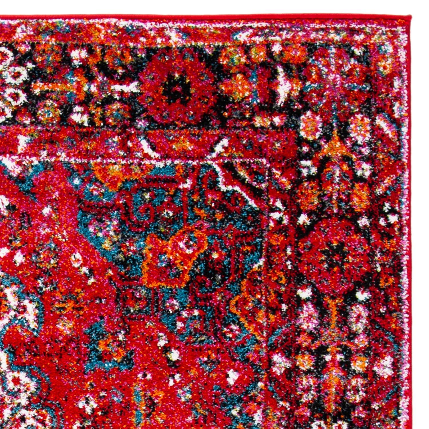 Vintage Hamadan VTH222 Power Loomed Indoor Area Rug - Red/Multi - 6'7"x9' - Safavieh