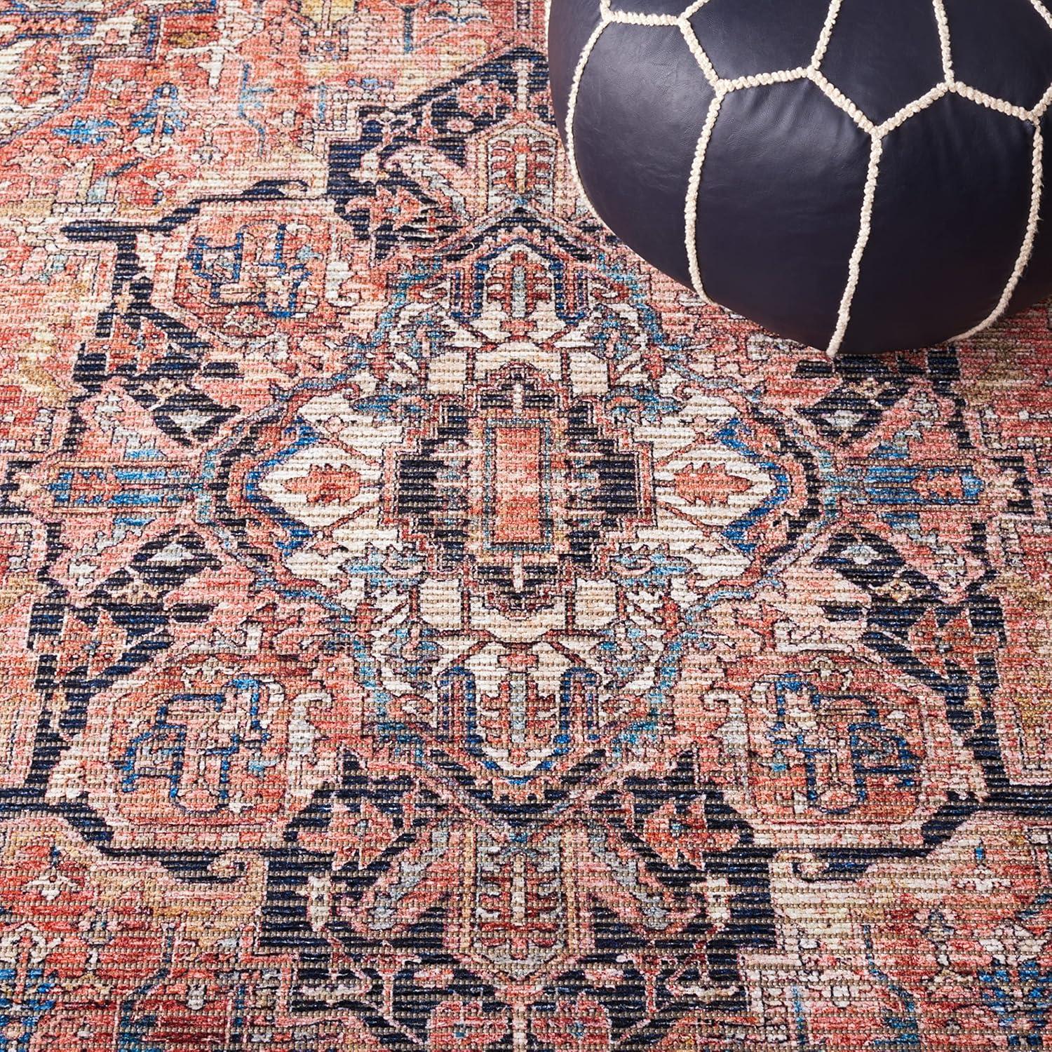 Serapi SEP624 Power Loomed Indoor Area Rug - Rust/Navy - 4'x6' - Safavieh