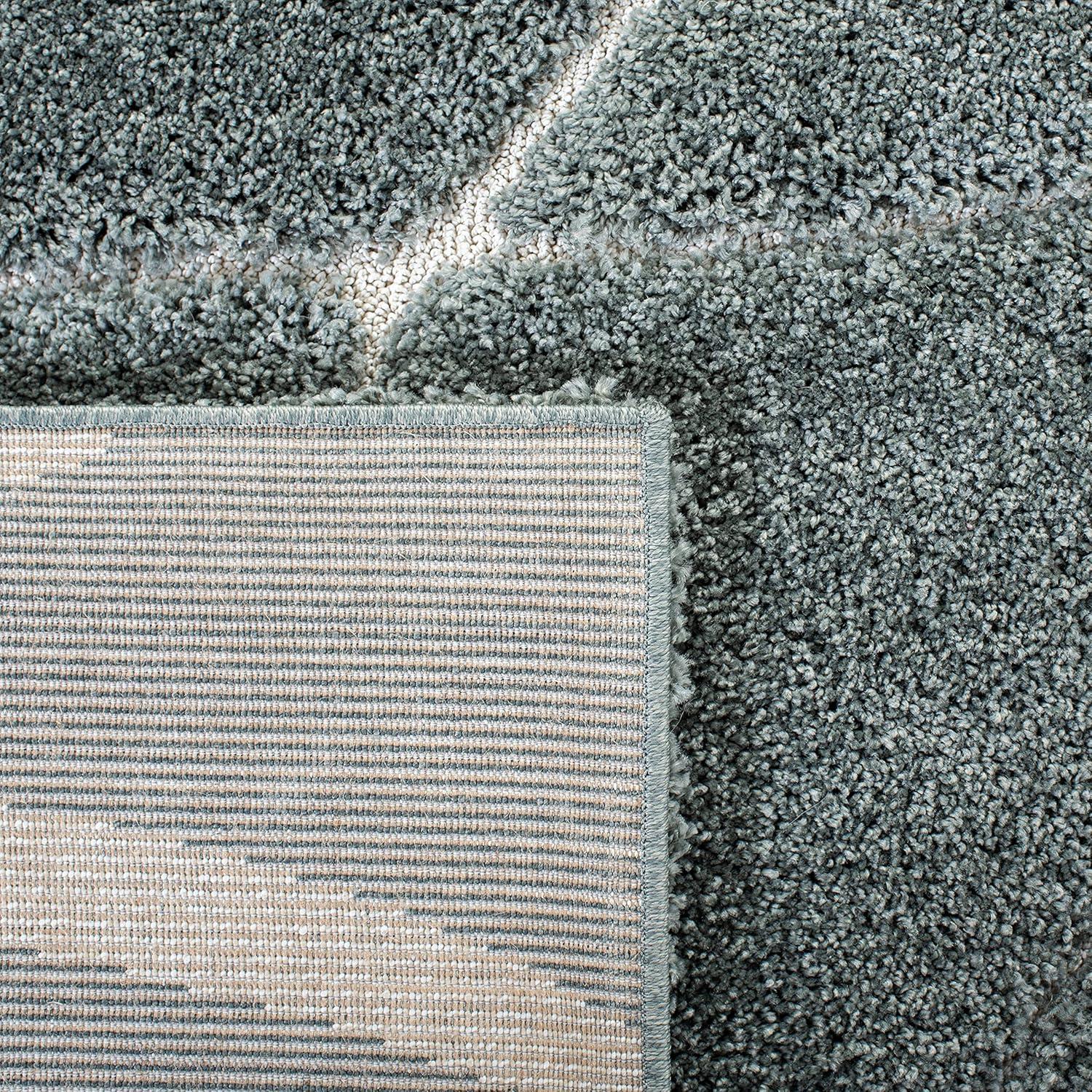 Florida Shag SG471 Power Loomed Indoor Area Rug - Grey Sage/Ivory - 9'x12' - Safavieh