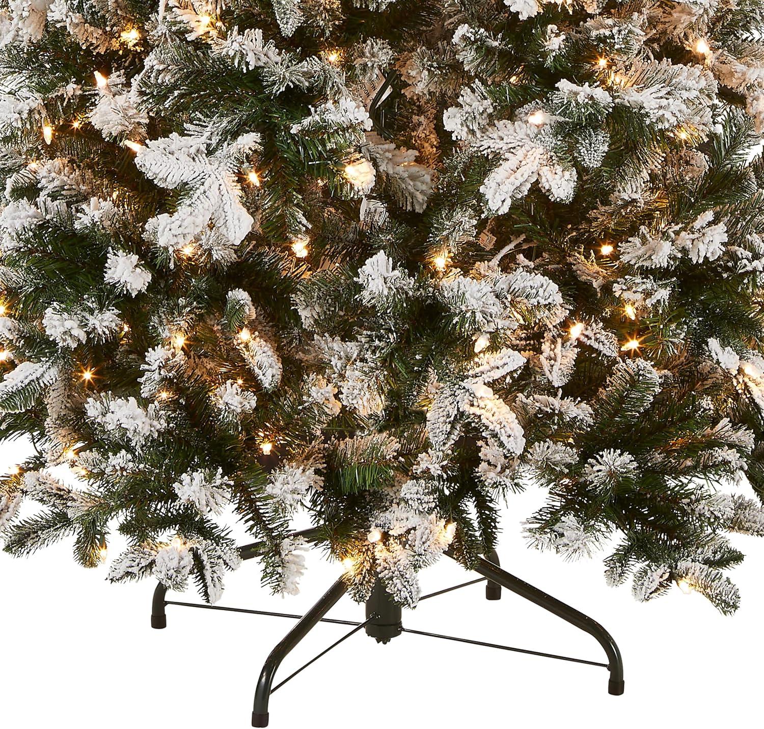 Prelit Flocked Medium Everest Fir Artificial Christmas Tree Clear Lights - National Tree Company