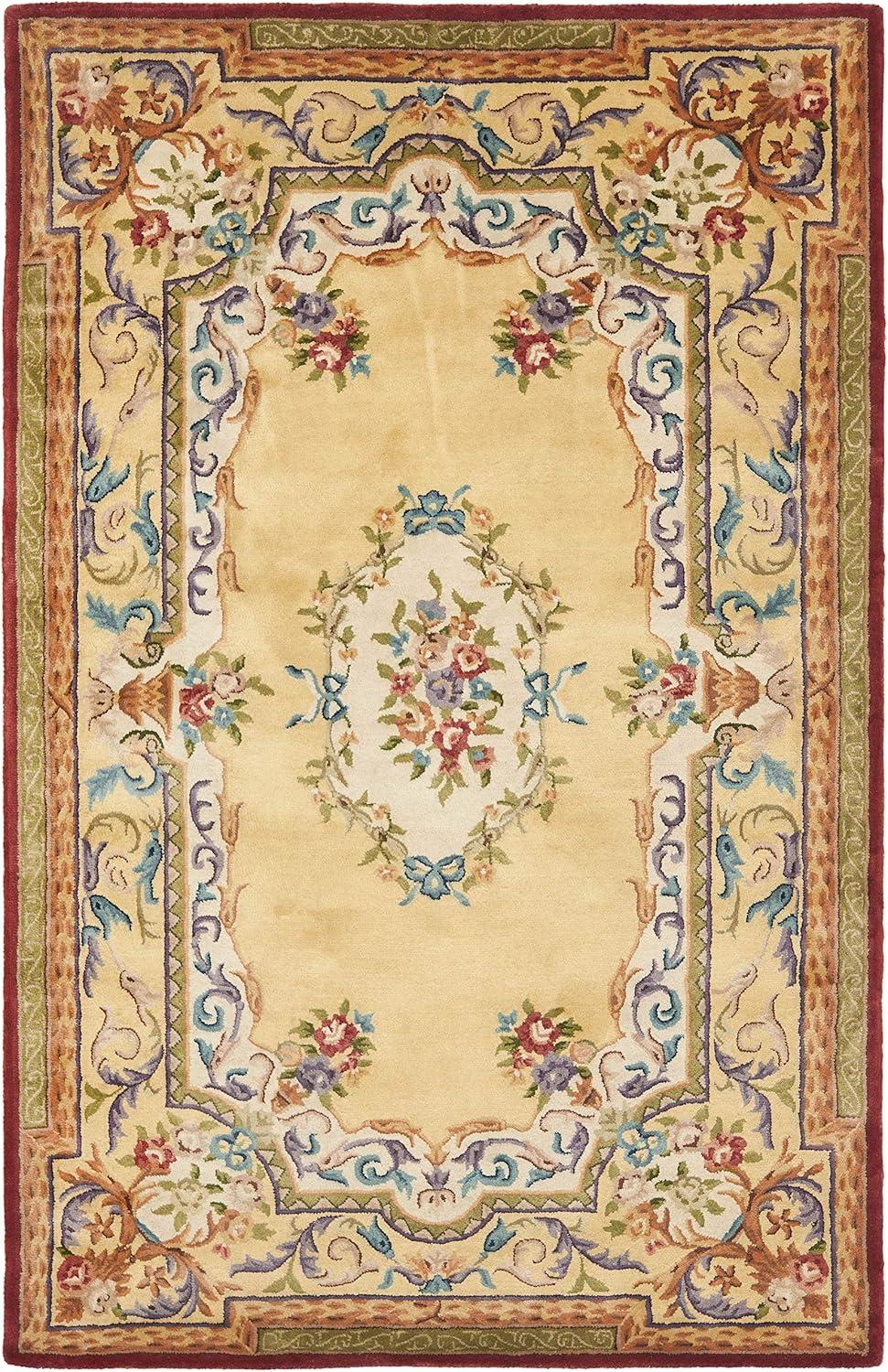 SAFAVIEH Empire Kathleen Floral Wool Area Rug, Gold, 6' x 9'