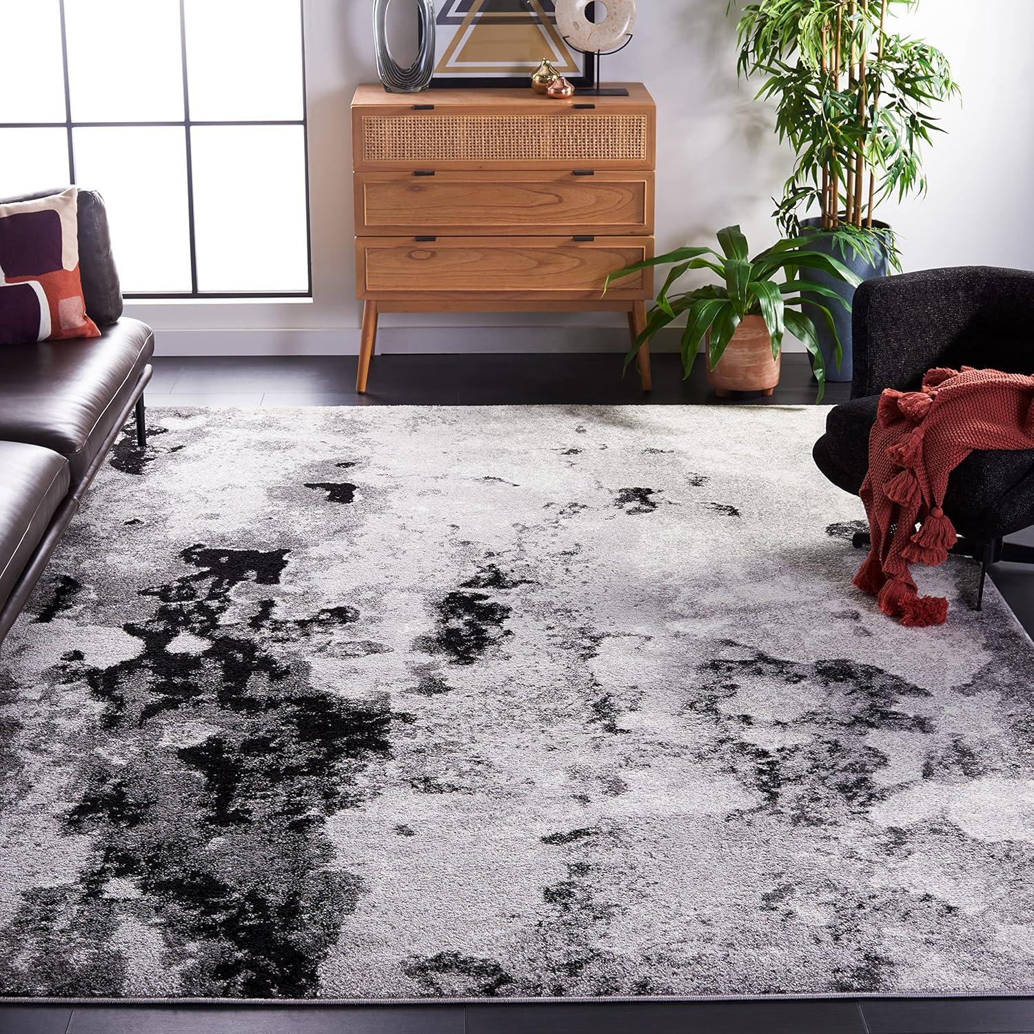 Adirondack ADR134 Machine Made Indoor Area Rug - Grey/Black - 11'x15' - Safavieh