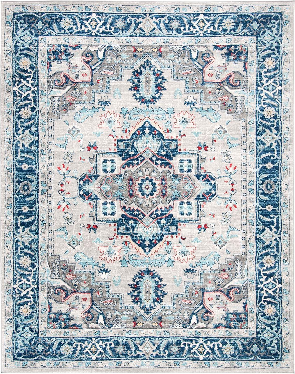 Brentwood 8' x 10' Light Grey Blue Wool Area Rug