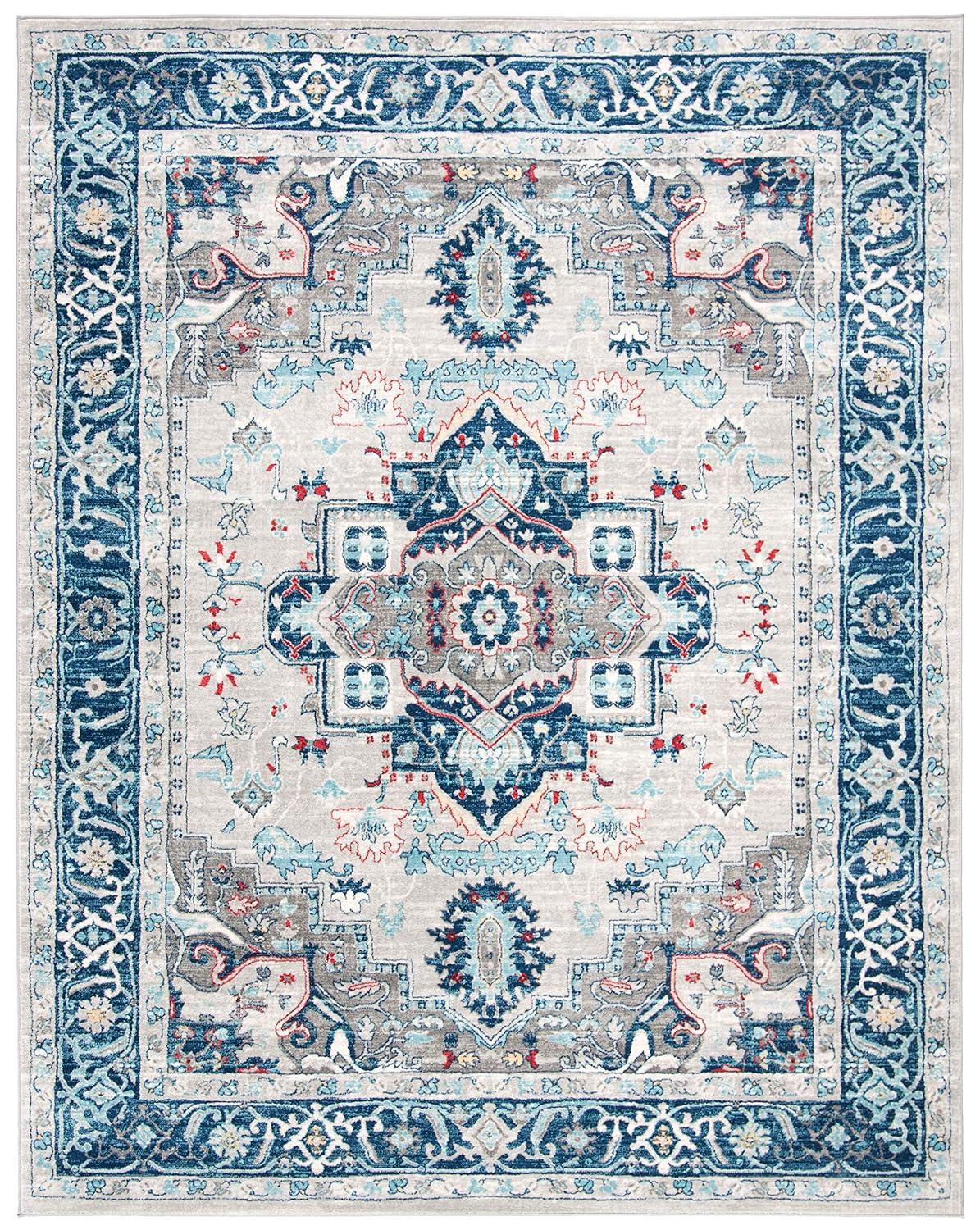 Brentwood BNT811 Power Loomed Area Rug - Light Grey/Blue - 8'x10' - Safavieh.