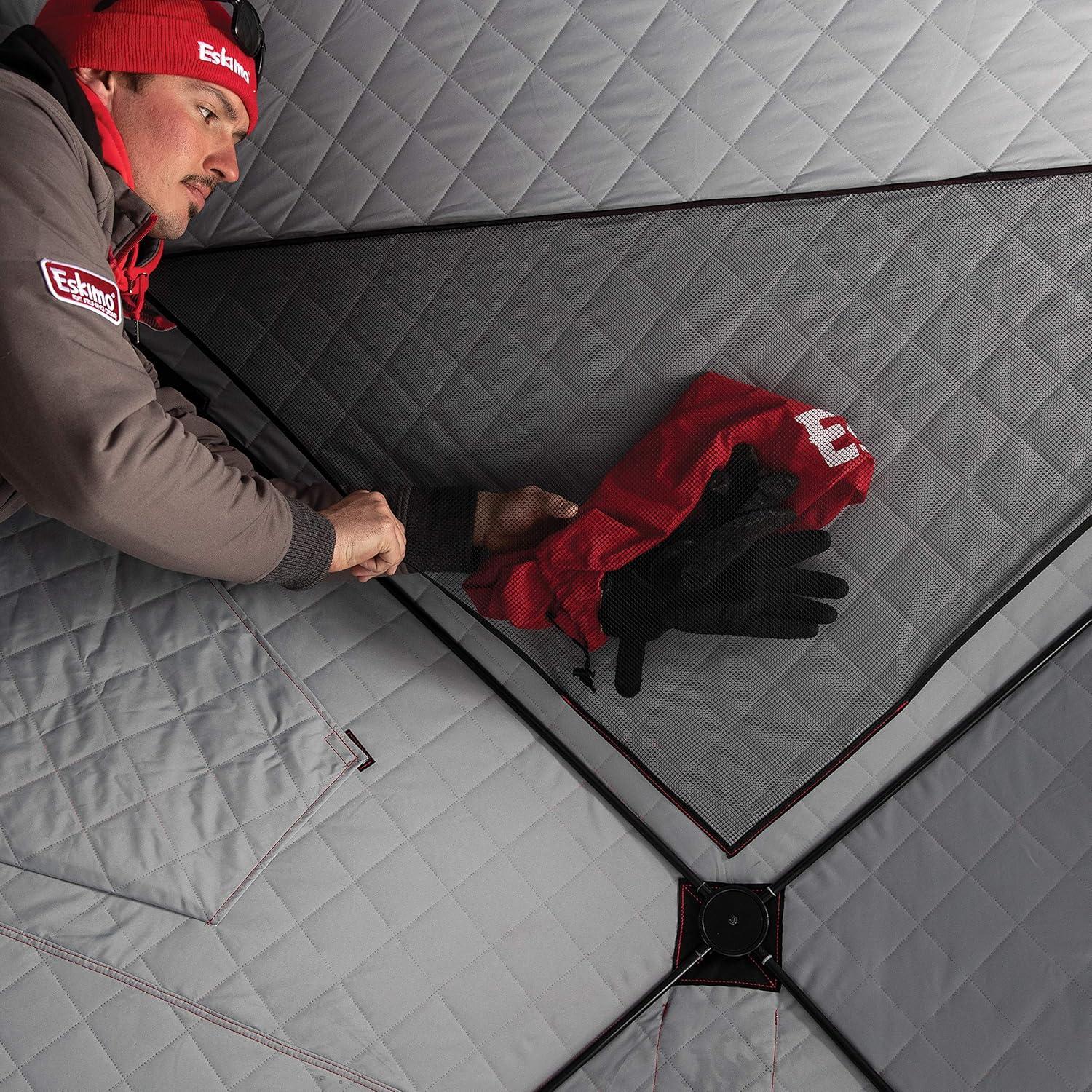 FatFish 949iG Red and Gray 4-Person Insulated Pop-Up Ice Shelter