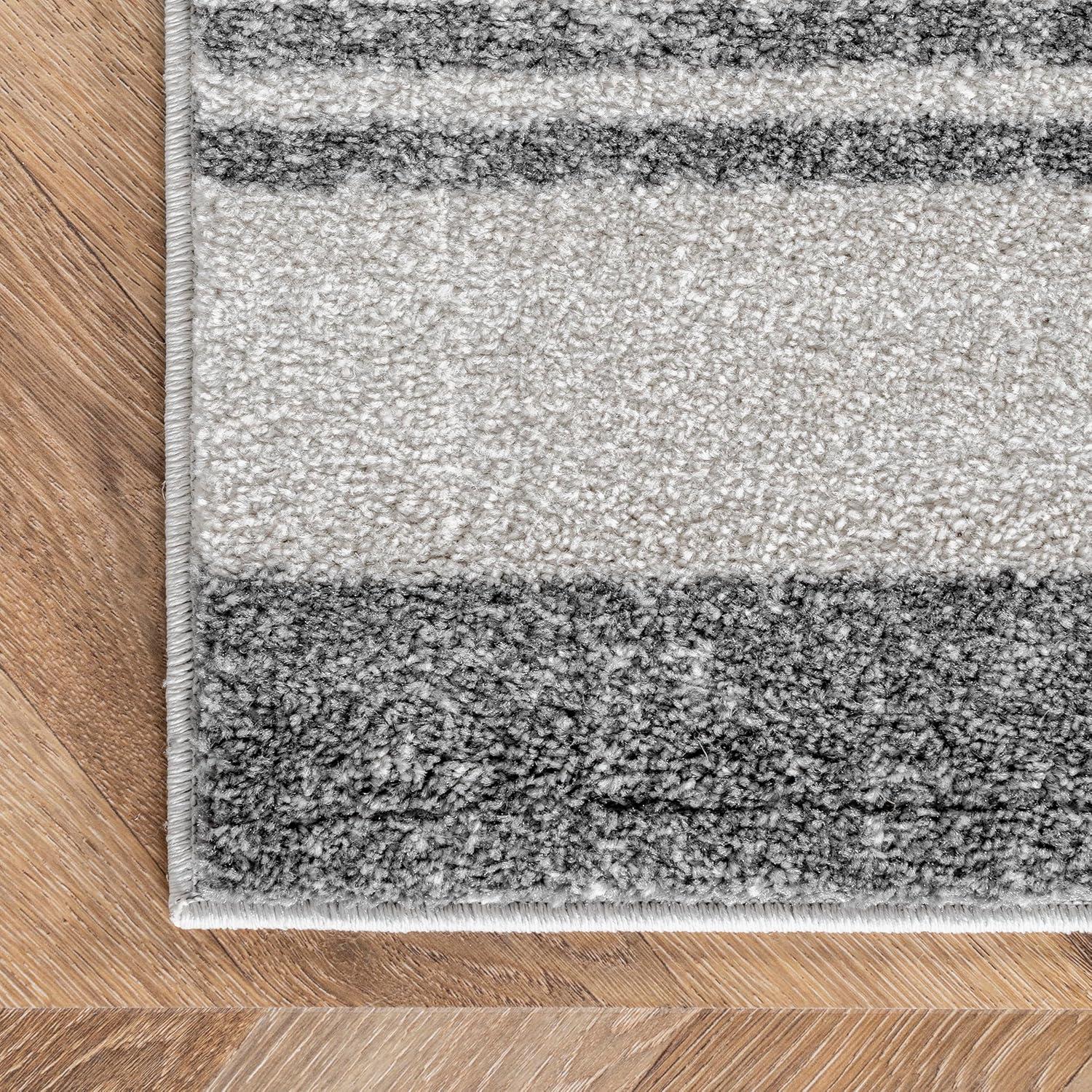 5'x8' Solid Loomed Area Rug Beige/Gray - nuLOOM: Contemporary Flat Pile, Stain-Resistant, Indoor Use, Polypropylene